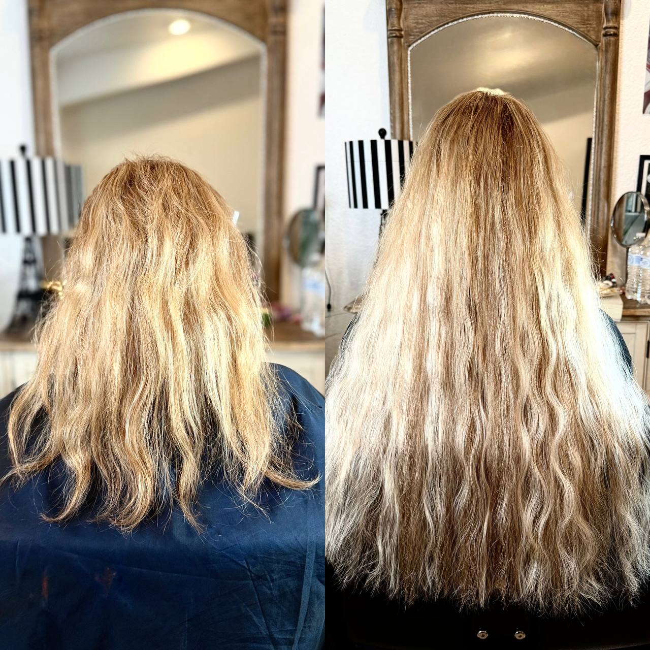 Hair extensions before and after result 4